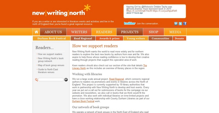 New Website Design for New Writing North